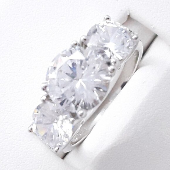 New Sterling sterling sterling silver silver silver CZ ring Size 7 - Picture 15 of 16